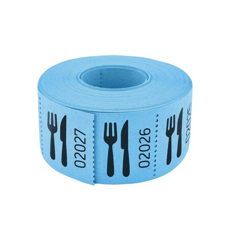 Consumptiebonnen op rol 30x30mm met een bestek icoon - per 500 bonnen