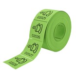 Consumptiebonnen op rol 30x30mm met een koffie icoon - per 500 bonnen