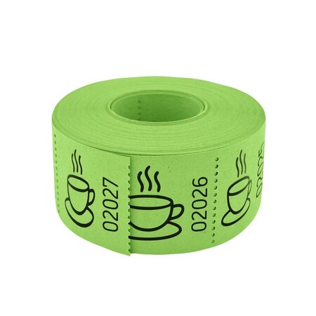 CombiCraft Consumptiebonnen op rol 30x30mm met een koffie icoon - per 500 bonnen