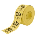Consumptiebonnen op rol 30x30mm met een bier icoon - per 500 bonnen