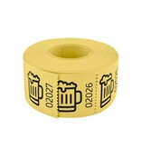 Consumptiebonnen op rol 30x30mm met een bier icoon - per 500 bonnen