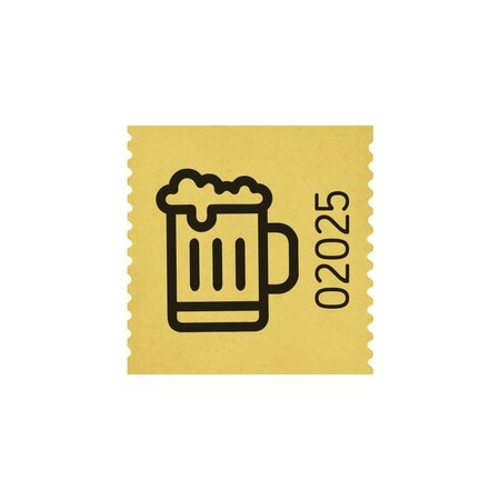 Consumptiebonnen op rol 30x30mm met een bier icoon - per 500 bonnen
