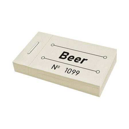Consumptiebon beer in pastel geel 50x30mm - per 50 bonnen