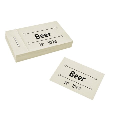 Consumptiebon beer in pastel geel 50x30mm - per 50 bonnen