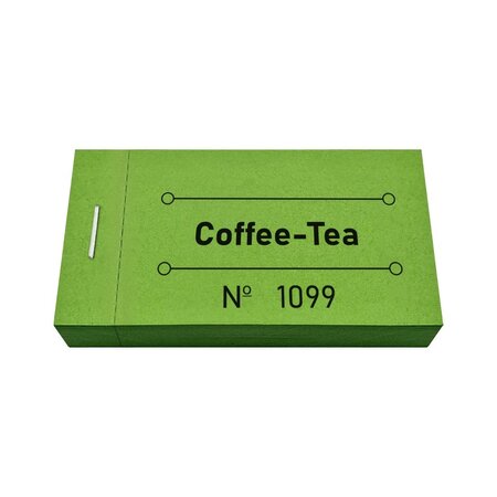 Consumptiebon coffee-tea in groen 50x30mm - per 50 bonnen