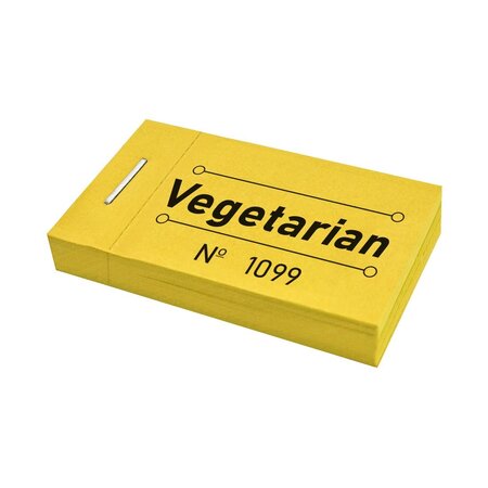 Consumptiebon vegetarian in geel 50x30mm - per 50 bonnen