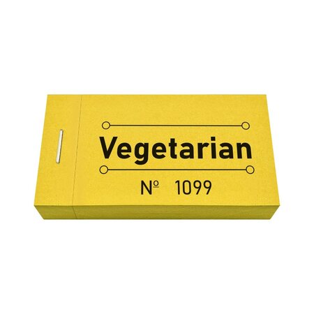 CombiCraft Consumptiebon vegetarian in geel 50x30mm - per 50 bonnen