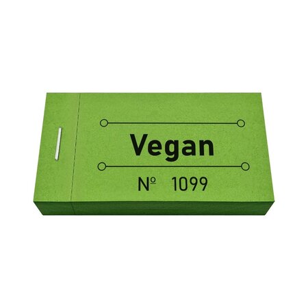 Consumptiebon vegan in groen 50x30mm - per 50 bonnen