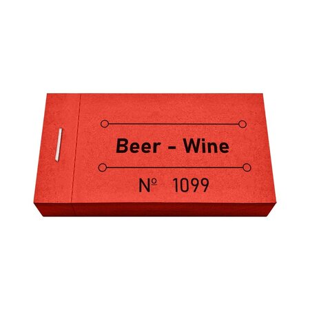 CombiCraft Consumptiebon beer-wine in rood 50x30mm - per 50 bonnen