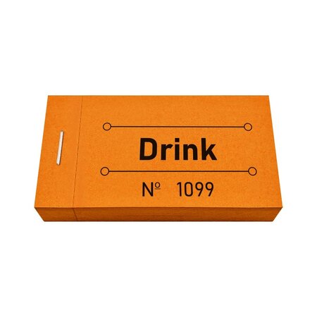 Consumptiebon drink in oranje 50x30mm - per 50 bonnen