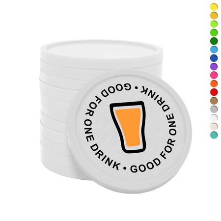 Gekleurde good for one drink consumptiemunten Ø29mm - 100 stuks