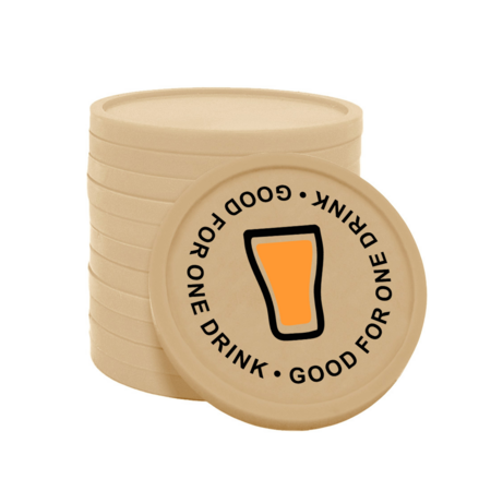 Gekleurde good for one drink consumptiemunten Ø29mm - 100 stuks