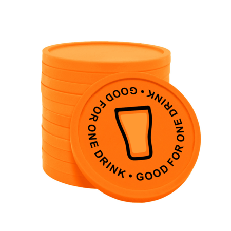 Gekleurde good for one drink consumptiemunten Ø29mm - 100 stuks