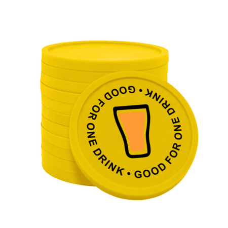 Gekleurde good for one drink consumptiemunten Ø29mm - 100 stuks