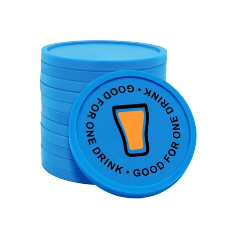 Gekleurde good for one drink consumptiemunten Ø29mm - 100 stuks