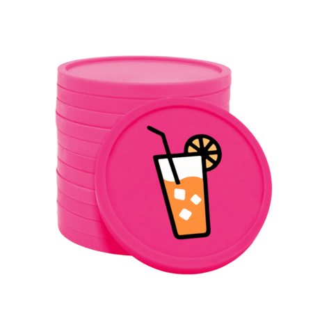 Gekleurde frisdrank consumptiemunten Ø29mm - 100 stuks