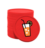 Gekleurde frisdrank consumptiemunten Ø29mm - 100 stuks