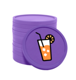 Gekleurde frisdrank consumptiemunten Ø29mm - 100 stuks