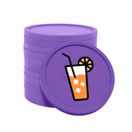 Gekleurde frisdrank consumptiemunten Ø29mm - 100 stuks