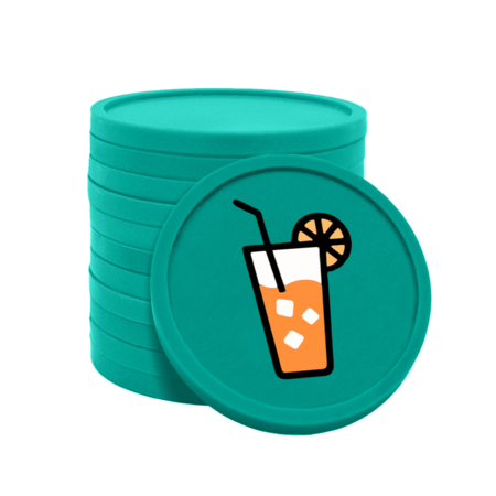 Gekleurde frisdrank consumptiemunten Ø29mm - 100 stuks