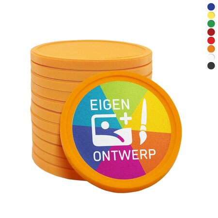 CombiCraft Biologisch afbreekbare munten Ø29mm met jouw eigen ontwerp - per 100 stuks