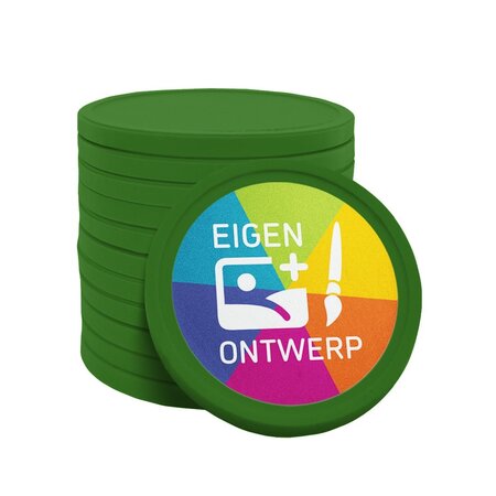 CombiCraft Biologisch afbreekbare munten Ø29mm met jouw eigen ontwerp - per 100 stuks