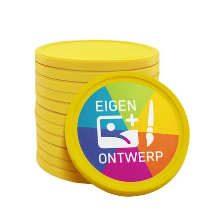 CombiCraft Biologisch afbreekbare munten Ø29mm met jouw eigen ontwerp - per 100 stuks