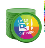 Plastic munten Ø35mm met jouw eigen ontwerp - per 100 stuks