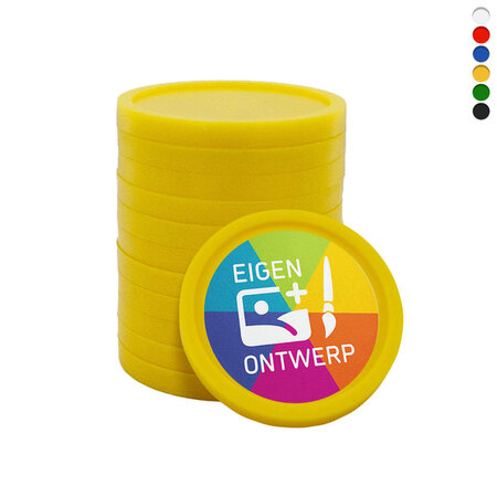 CombiCraft Kleine plastic munten Ø23mm met jouw eigen ontwerp - per 100 stuks