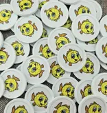 Kleine plastic munten Ø23mm met jouw eigen ontwerp - per 100 stuks