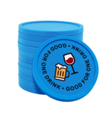 Gekleurde good for one drink consumptiemunten Ø29mm - 100 stuks