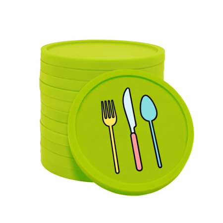 Gekleurde bestek consumptiemunten Ø29mm - per 100 stuks