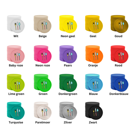 Gekleurde bestek consumptiemunten Ø29mm - per 100 stuks