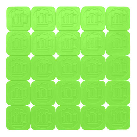Fluorescerende breekmunten van plastic met 25 munten per matje - per 1000 stuks