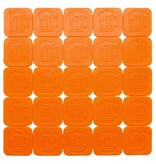 Fluorescerende breekmunten van plastic met 25 munten per matje - per 1000 stuks