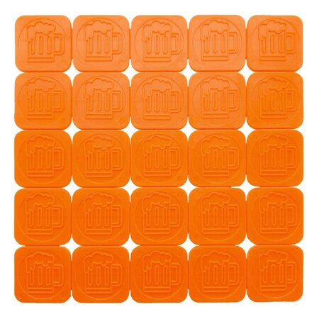 Fluorescerende breekmunten van plastic met 25 munten per matje - per 1000 stuks