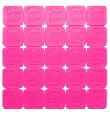 Fluorescerende breekmunten van plastic met 25 munten per matje - per 1000 stuks