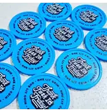 Grote plastic munten Ø35mm met jouw eigen ontwerp vanaf 3000 stuks - per 1000 stuks