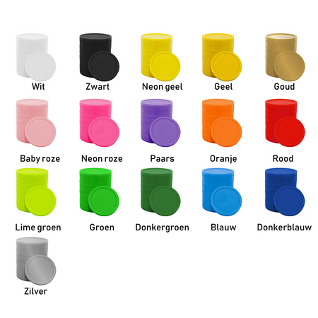 CombiCraft Kleine plastic munten Ø23mm met jouw eigen ontwerp vanaf 3000 stuks - per 1000 stuks