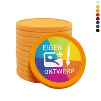 Bio munten Ø29mm bedrukt - per 1000 stuks