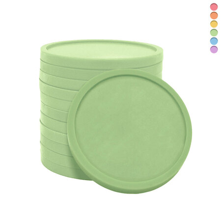 Blanco gerecycled plastic munten Ø29mm - per 100 stuks