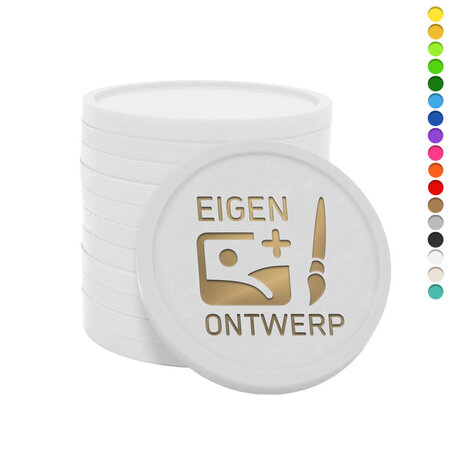 CombiCraft Plastic munten Ø29mm met jouw eigen ontwerp in foliedruk - per 1000 stuks