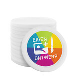 CombiCraft Plastic bedrukte munten met eigen ontwerp Ø28mm wit - per 100 stuks