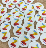 CombiCraft Plastic bedrukte munten met eigen ontwerp Ø28mm wit - per 100 stuks