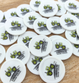 Plastic bedrukte munten met eigen ontwerp Ø28mm wit - per 100 stuks