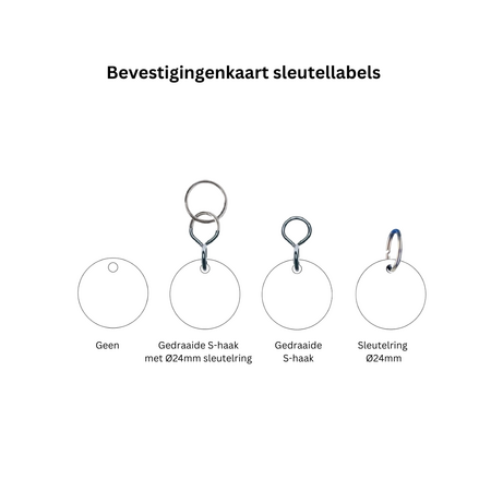 Aluminium sleutellabel met dubbelzijdige gravering van tekst en logo - per stuk
