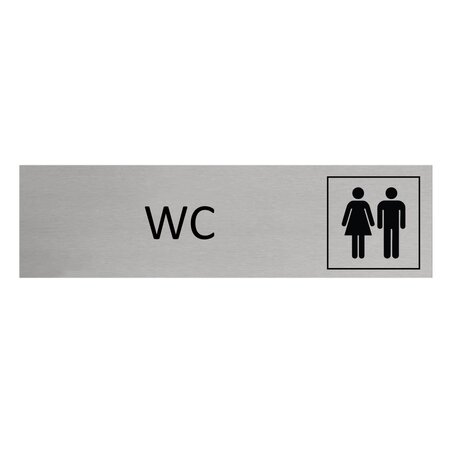 Aluminium deurbordje WC  165 x 45 mm - per 1 stuk