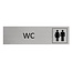 Aluminium deurbordje WC  165 x 45 mm - per 1 stuk