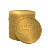 CombiCraft Plastic reliëfmunten met koffie/thee icoon Ø29mm - per 250 stuks