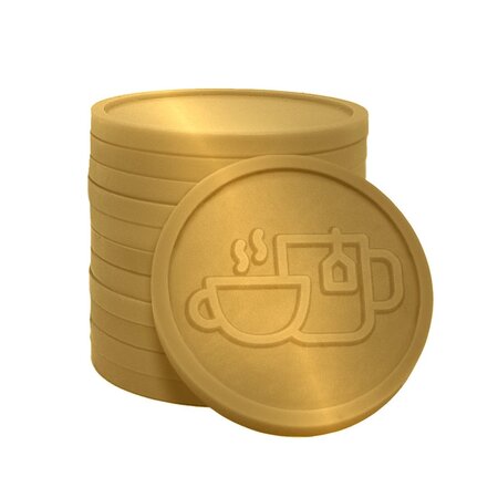 CombiCraft Plastic reliëfmunten met koffie/thee icoon Ø29mm - per 250 stuks